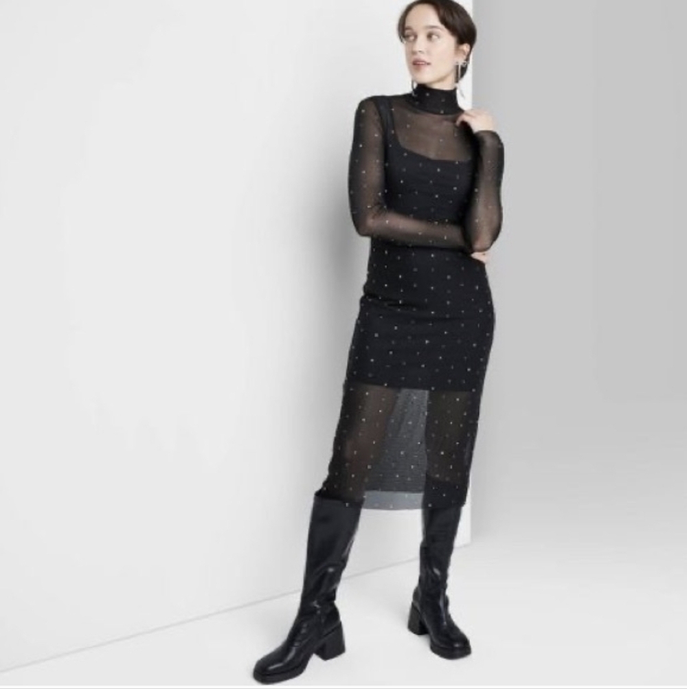 Target Black Sheer Long Sleeve Dress